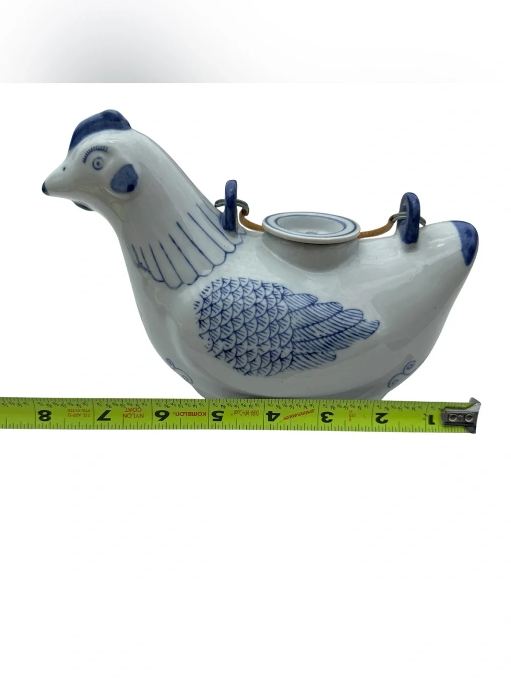 Williams Sonoma Grande Cuisine Blue White Chicken Bud Vase Chinoiserie Decor